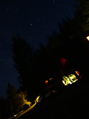 stars in the sky at Helmcken Falss lodge